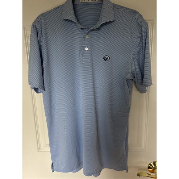 Holderness & Bourne Maxwell Polo Shirt Men's Tailored Fit M New blue white strip - Picture 1 of 10